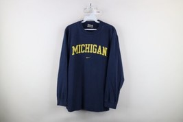 Vtg Nike Mens S Travis Scott Center Swoosh University of Michigan T-Shirt Blue - $49.45