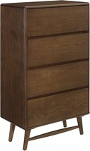 Modway Talwyn Rustic Modern Wood 4-Drawer Bedroom Chest In Chestnut - £336.52 GBP