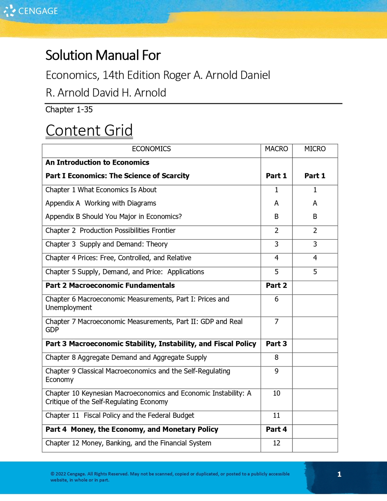 Solution Manual For Economics, 14th Edition Roger A. ArnoldDaniel R. Arn... - $17.20