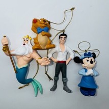 4 Disney Ornament 3&quot; Figurines Minnie Mouse Toulouse Cat King Triton Prince Eric - $27.95