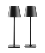 2 Pack Indoor/Outdoor Rechargeable 13&quot; Table Lamp, Black - €21,09 EUR