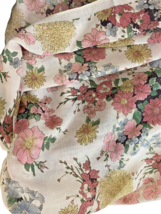 Vintage Fabric Light Pink Floral Asian Inspired 1960s 1970s 6 Yards Uncut Piece - £118.02 GBP