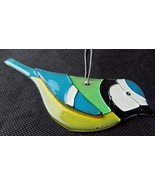 Fused Glass Hanging Bird. Glass Blue Tit. - $400.24 MXN