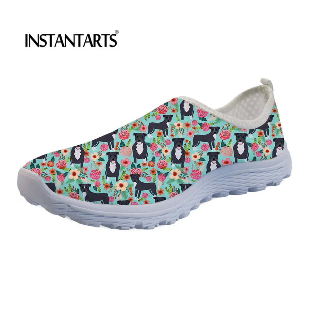 Floral dog printed cartoon women flats shoes summer stylish super light breathable mesh thumb200