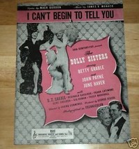 I Can&#39;t Begin To Tell You The Dolly Sisters Show Tune Betty Grable and John Payn - £1.99 GBP