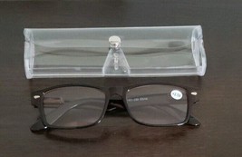 Brown Plastic Framed ~ Spring Hinged ~ +2.50 Reading Glasses w/Clear Case ~L-12A - £11.95 GBP