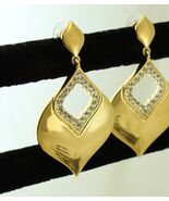 NOLAN MILLER 90s GT Pendant Dangle Rhinestone Drop Post Earrings - $44.95