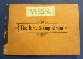 Rare The Dime Stamp Album - With 12 Stamps From G&amp;M Stamp Co. Savanna Georgia - £41.01 GBP