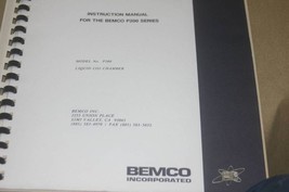 Bemco P200 Liquid CO2 Chamber Instruction Operating Guide Maintenance Ma... - £20.32 GBP