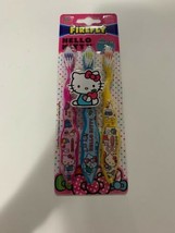 New Hello Kitty - 3 Pack Soft Toothbrush Set - Sanrio - Firefly #411 - £7.57 GBP