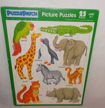 Animal Tray Board Puzzle 25 Pieces PuzzlePatch 1991 Age 3-7 Tiger Monkey Giraffe - £11.55 GBP