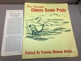 Four Beautiful Chinese Scenic Prints Painted by Famous Chinese Artists.. - £66.63 GBP