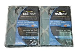 Tipton Trellis Panel Pair (2) 52 x 63&quot; River Blue Eclipse Blackout Grommet - $31.68