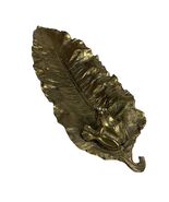 Antique Brass Frog On Large Leaf Serving Dish - 12”L - $48.30 CAD