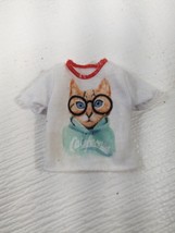 Barbie Shirt Cat Eyeglasses California nerd hipster White Short Sleeve T... - $7.00