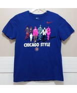NIKE Sz M Cubs T Shirt Rare Chicago Style Royal Cubbie Blue T Shirt MLB ... - £14.94 GBP