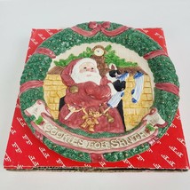 FITZ AND FLOYD CHRISTMAS PLATE &quot;COOKIES FOR SANTA&quot; 1993 NIGHT BEFORE CHR... - £18.58 GBP