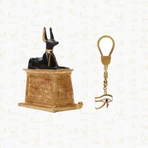 Rare Antique Ancient Egyptian Anubis GOD Set 2 Pcs authorized certificate - £159.44 GBP