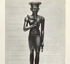 1942 Egypt God Amun Gold Statuette Historical Print Antique Ephemera 8 x 5  - $20.98