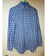 Michael Kors blue plaid long sleeve shirt  Size 15 1/2   Slim Fit - $34.17 CAD