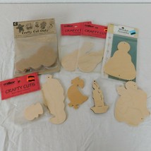 Lot of 15 Unfinished Wood Cardboard Pieces Christmas Angel Snowman Candl... - $9.75