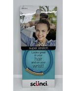 Scunci 1 Piece Super Stretch Hair Or Wrist Elastic Blue With Gold Embell... - $6.92