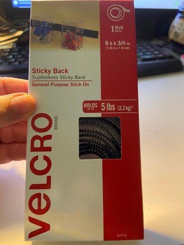 NIP VELCRO Brand Sticky Back General Purpose 6 ft x 3/4 in Holds 5 lb Black - $6.34