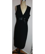 H &amp; M SIZE 8 BLACK WOMENS SATIN BOW SLEEVELESS EVENING FORMAL COCKTAIL D... - £7.06 GBP
