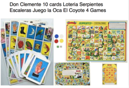 Don Clemente Loteria10 Cards + Serpientes Escaleras La Oca El Coyote 4 Games - £11.21 GBP