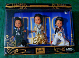 Elvis Presley Tommy Barbie 3 Doll Set Jailhouse Rock, Aloha ,Gold NIB - £43.20 GBP
