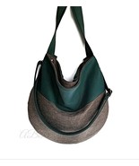 Large Vegan Slouchy Hobo Bag: Green & Brown Faux Leather Shoulder Bag - €100,55 EUR Large Vegan Slouchy Hobo Bag: Green & Brown Faux Leather Shoulder Bag - €100,55 EUR