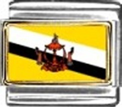 Brunei Photo Flag Italian Charm Bracelet Jewelry Link - £7.07 GBP