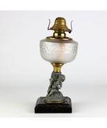 Bradley &amp; Hubbard Grape Harvest Figural Oil Lamp, Antique c1880s Cast Ba... - £94.14 GBP