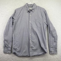 Gap Mens Standard Fit Button Front Shirt Size Medium Long Sleeve Blue Check - £11.64 GBP