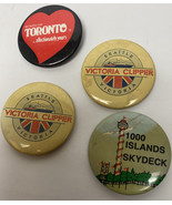Lot 4 Canada Metal Pins Pinback Buttons Toronto Victoria Clipper 1000 Is... - £11.73 GBP