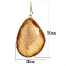 VL071 - IP Gold(Ion Plating) Brass Earrings with Synthetic Synthetic Sto... - $36.49