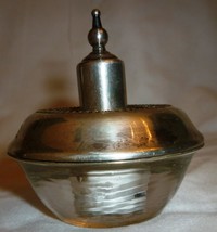 ANTIQUE FRANK M. WHITING STERLING SILVER &amp; GLASS CRYSTAL TABLE LIGHTER - $37.24
