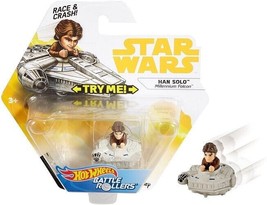 Hot Wheels Star Wars Battle Rollers Han Solo Han&#39;s Speeder Unopened - £5.53 GBP