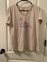 Women&#39;s Flamingo Print T-Shirt Size XL - £24.28 GBP
