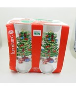 Luminarc Noel Glass Christmas Tree Star Tumblers Cooler 16 OZ Set of 4 - $24.99