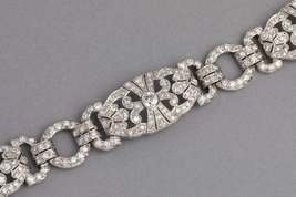 French Art Deco VVS1 Round Diamond Party Bracelet 14k White Gold Over 6.72Ct - £188.43 GBP