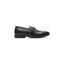 Stacy Adams Feronte Moc Toe Bit Slip On Croco Print Leather Black 25623-001 image 3