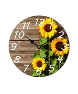 Mondxflaur Sunflowers Wall Clock Non-Ticking Sweep Movement for Living Room - $27.42 CAD+