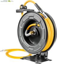 Hybrid Polymer Hose, Heavy Duty Air Hose Reel Included Auto Rewind Reel ... - $211.26