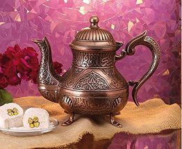 LaModaHome Vintage Style Zinc Casting Tea Pot Copper Color - £37.76 GBP