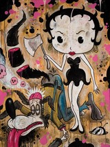 BETTY AND THE AXE 12x18&quot; signed print By Frank Forte Pop Surrealism Betty Boop - £18.78 GBP