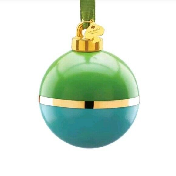 Primary image for Kate Spade Lenox Be Merry Be Bright Green/Turquoise Porcelain 3-PC Ornaments