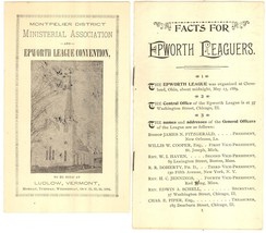 Epworth League brochures 1894 Methodist youth Ludlow Vermont antique ephemera - £11.01 GBP