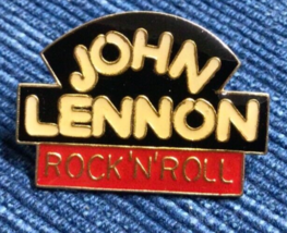 NEW NOS John Lennon Rock N Roll Enamel Lapel Pin 1&quot; Shirt Backpack Badge ~890A - £15.29 GBP