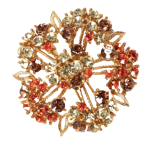 Vintage Brooch Multicolor 2 Inch Stunning Sparkle - $18.22